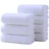 Toalla Blanca de Terciopelo Coral, Toalla de Baño Desechable para Centro de Baño de Hotel, Engrosada, Absorbente, Blanca sin Pelusa