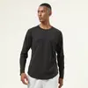 Camiseta Esportiva de Veludo Manga Longa Masculina Outono e Inverno Fitness Corrida Tops Moda Roupas de Secagem Rápida Masculina Cor Lisa Roupas de Fitness Masculina