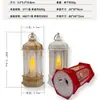 Festival de Mediados de Otoño Pequeño Regalo Linterna de Viento Hexagonal Decoración con Vela Electrónica Decoración de Ventana Linterna de Viento LED Retro Luz de Vela