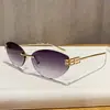 Venta Caliente Transfronteriza Nuevas Gafas de Sol Moda Ovaladas Sin Montura Para Posar Tomar Fotos Protección Solar Adelgazantes Gafas de Sol