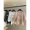 Liquidación, Sin Devoluciones ni Cambios. Blusa Holgada Estilo Japonés, Versátil, Adelgazante, con Mangas Abullonadas y Cuello Redondo, para Mujer 80733