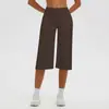 Calça Yoga de Comprimento Médio Estilo Novo Europeu e Americano Cor Creme Cintura Alta Emagrecedora Controle de Barriga Casual Fitness Esportiva Calça Cropped Calça Yoga para Mulheres