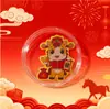 Ouro Puro 999 Cavalo do Zodíaco Estilo Chinês Ímã de Geladeira de Metal Personalizado Adesivo para Celular Adesivo de Desenho Artesanato