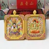 Estilo Xizang Montanha Wutai Dragão Cinco Senhores Oito Grandes Deuses Guardiões Thangka 3D Dupla Face Thangka Galvanizado Conservador de Cor Pingente Portátil Buda