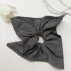 Bufanda Cuadrada de Tela Vaquera Gris Oscuro Minimalista Estilo Coreano Lazo para el Cabello Versátil Casual Perezoso Estilo Accesorio para el Cabello