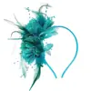 Chapéu de Chá Kentucky para Mulheres com Flores, Renda, Fita, Tiara de Pena e Presilha Peça de Cabeça para Chá de Bebê para Meninas