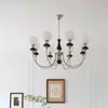 Lámpara de araña retro francesa de mediados de la antigüedad lámpara principal para dormitorio sala de estar nueva lámpara china americana estudio restaurante lámparas de cobre Zhongshan