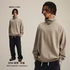 Camiseta de Hombre de Moda Estilo Cadena 2026 Primavera Nuevo Niebla Cuello Alto Manga Larga Corte Holgado Cuello Alto para Hombre.