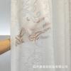 Cortina de gasa hueca de jacquard idílica de estilo americano, transparente, blanca, combinable con todo, para sala de estar, dormitorio, comedor, villa terminada
