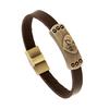 Moda coreana pulsera de aleación de piel de vaca amor 520 pulsera de pareja de cuero genuino hebilla de metal pulsera de cuero genuino hecha a mano
