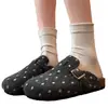 Mules Multicolor Otoño Suela Suave 2026 Retro Lunares Punta Cerrada Medias Zapatillas Casuales para Mujer Exteriores Perezosas Versátiles Hebilla