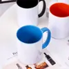 Taza de Dos Tonos de 15 oz Taza con Recubrimiento para Transferencia de Calor Taza en Blanco para Sublimación Taza de Color Taza de Cerámica Blanca con Interior y Asa de Color