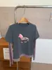 2026 Outono Camada Base Manga Longa Estampa Cavalo Pequeno Bloco de Cores Listrado Falso Duas Peças Camiseta Feminina Camada Base Feminina