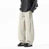 Pantalones largos holgados para hombre para otoño, pantalones casuales de pierna recta con pliegues, pantalones de chándal para hombre de primavera y otoño, estilo moderno para adolescentes