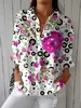 Camisa Feminina Europeia e Americana Moda Manga Três Quartos Impressão Digital 3D Venda Quente Fornecedor de Fábrica Moda Casual Multicor