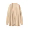 Cardigan de Punto Elegante de Moda para Mujer Konsaini Hilo 100% Cachemir Puro Abrigo Casual Holgado