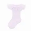 Calcetines de Danza Latina para Niñas Verano Malla Fina Calcetines Blancos con Encaje Calcetines de Algodón Princesa Danza Infantil Calcetines de Baile al por Mayor