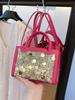 Bolsa Feminina 2024 Casual Moda Simples Elegante Bolsa de Mão Ombro Transversal Lantejoula Bolsa Feminina Mão Bolsinha de Ombro Tote
