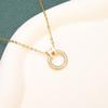 Nuevo estilo collar Doble T de Diamantes completo para mujer colgante en forma de T redondo cadena clavicular celebridad de internet mismo lote de joyería de moda entrega