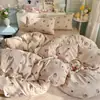 Juego suave de cuatro piezas de hilo de chenilla de alto peso con textura de burbujas, transpirable y adecuado para todas las estaciones, incluye funda de edredón y sábana bajera, juego de tres piezas para dormitorio