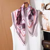 Lenço Quadrado Elegante Floral 70cm para Mulheres, Lenço de Seda Suave e Gracioso, Novo Lenço Decorativo Versátil de Primavera e Verão, Lenço de Pescoço para Mulheres