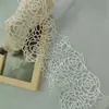 Encaje Negro y Blanco con Bordado Hueco de Rosa de 10 cm de Ancho Decoración Hecha a Mano para Ropa Cheongsam de Seda de Leche