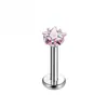Venta Caliente Transfronteriza Acero Inoxidable Cuatro Garras Circonita de Colores Labret, Aretes, Piercings de Nariz, Joyería para Piercing, Venta Directa de Fábrica, En Stock
