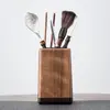 Soporte para Juego de Té de Madera Maciza Minzhu Fang, Portalápices de Madera de Nogal, Contenedor de Almacenamiento de 6 Piezas para Ceremonia del Té, Soporte para Té de Madera Maciza