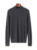 Cárdigan de Estambre Nuevo para Primavera y Otoño 2025 para Hombre Cuello Medio Tortuga Business Casual Suéter Delgado de Manga Larga Tejido Top Base