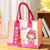Sacolas de presente personalizadas para celebração de lua cheia e cem dias de bebê, com estampas de desenhos animados da moda, sacolas de feltro para pequenas princesas e pequenos príncipes