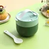 La Lonchera Se Puede Usar en el Microondas, Adecuada para Trabajadores de Oficina, Uso en Casa y Estudiantes. Incluye cubiertos, cucharas y una caja de almacenamiento para refrigerador, hecha de material de grado alimenticio.