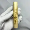 Pieza de Mango de Bambú de Jade Sólido con Material de Cristal Amarillo, Grabado Dorado, Arte de Bambú Tallado a Mano, Bambú al por Mayor