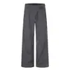 Pantalones de Pierna Recta Sueltos Desgastados Estilo Retro Americano para Hombre Tendencia Punk Callejera Diseño Desestructurado Plegado Sentido del Diseño Lavados Casuales Largos