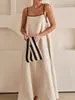 Vestido de alça transpassado com cores contrastantes, simples, fashion e estiloso, novidade de primavera e verão 2024 da Amazon,