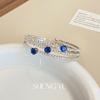 2024 Nuevo Pulsera Multicapa Diamante Azul Grulla Lujo Ligero Moda Retro Gama Alta Único Nicho Pulsera