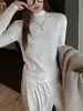 Camiseta Base de Manga Larga de Modal de Fábrica para Mujer, Nuevo Estilo Otoño/Invierno, Sencilla, Adelgazante, de Gama Alta, Versátil Estilo Coreano