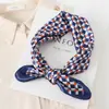Lenço Listrado Simples Feminino Estilo OL para o Trabalho Lenço Profissional Lenço Decorativo Versátil 60x60cm Lenço Quadrado Pequeno Gravata para Bolsa
