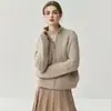 Cárdigan de Punto Jacquard de Cachemira Cárdigan de Felpa Cremallera Corta Resistente Otoño Invierno Mujer Holgado Ke Xin Bai Doble Color