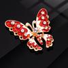 Broche de pedrería Corsage de alta gama japonés y coreano Color combinable Broche de mariposa con aceite de goteo Nuevo broche de animal Hebilla