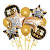 Set de Globos Negro Dorado Año Nuevo 2023 Bandera de Año Nuevo Película de Aluminio Digital US de 32 Pulgadas Suministros de Decoración para Fiesta de Año Nuevo