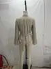 Comercio exterior transfronterizo al por mayor 2026 nueva moda europea y americana para mujer, elegante camisa de rayas de manga larga con cuello redondo y detalle de nudo