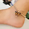 Joyería Transfronteriza Europea y Americana Cadena de Playa de Verano Multicapa Tobillera Mariposa Sencilla Estilo Ins Elegante Conjunto para Mujer