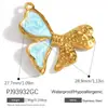 Accesorios de Joyería DIY de Acero Inoxidable Transfronterizos Gato Conejo Animal Pequeño Avión Torre Eiffel Colgante Chapado en Oro