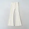 Ropa de Mujer al por Mayor Transfronteriza Estilo Europeo y Americano Color Puro Cintura Alta Plisados Pantalones Casuales Otoño Nuevo Efecto Adelgazante Pantalones Ligeramente Acampanados