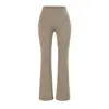 Pantalones Deportivos Acampanados para Yoga Color Gris Claro para Mujer con Cintura Elástica, Corte Ajustado, Elásticos, que se Adaptan a la Cadera, Pantalones Casuales de Algodón