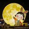 Modelo inflável de bolo da lua do Festival do Meio do Outono em forma de coelho lunar, arco de celebração de feriado, adereço de decoração de celebração em grande escala para exteriores