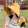 Chapéu de Pescador Ins Primavera e Verão Estilo Coreano Celebridade da Internet Tendência Cobertura Facial Chapéu de Bacia Feminino Aba Larga Proteção Solar Chapéu de Sol Topo Vazio
