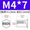 Yishenglong Pernos Remachables para Agujero Ciego de Acero Inoxidable Tuercas Remachables Placa de Presión Hexagonal Rosca Bsos-M3M4