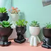 Ins Nórdico Moderno Figura de Vinilo Plato de Planta Verde Maceta Planta Verde Cerámica en Maceta Manualidades Adornos de Escritorio para el Hogar