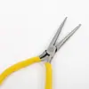 Fornecimento de fábrica alicate de ponta de agulha com cabo amarelo de 4,5 polegadas alicate de ponto ferramentas de ferragem DIY feito à mão mini alicates
